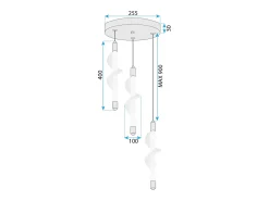 Lámpara Led Toolight G009-3Cpr White Gold