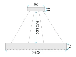 Lámpara Led Toolight Ms019-Cp Rose Gold 60Cm