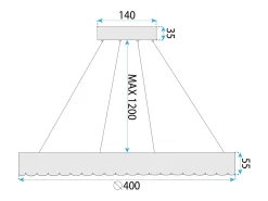 Lámpara Led Toolight Ms018-Cp Rose Gold 40Cm