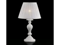 Lámpara Leonardo Shabby de madera blanca, 1 luz con pantalla dm.35 H.62 Ø35 BL180-LM-BCO