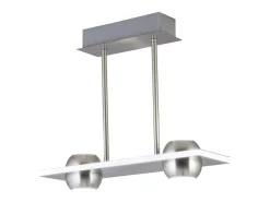 Lámpara lineal 2 luces modelo Fanton acabado niquel satinado 40cm(alto) 34cm(ancho) 12cm(