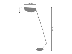 Lámpara para Escritorio TOSEL ,metal,Naranja-,A174xD33xP70cm