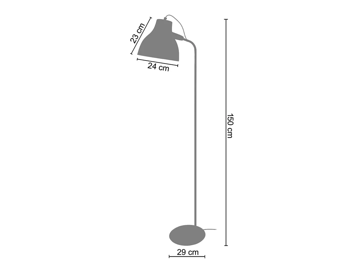 Lámpara para Escritorio TOSEL ,metal,Negro ,A150xD29xP29cm