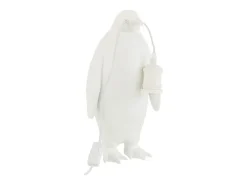 Lámpara pingüino de resina Blanca 18.5x18.5x35cm