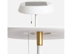 Lámpara solar led exterior, 150cm blanco