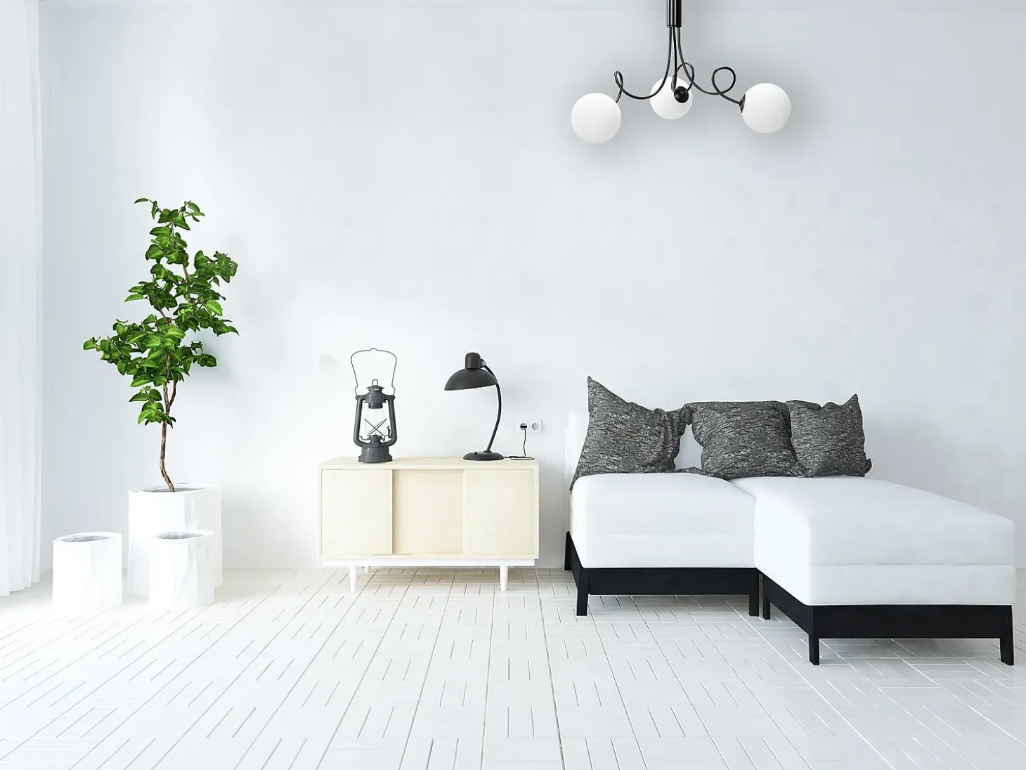 Lámpara Toolight App1154-3Cp Black White