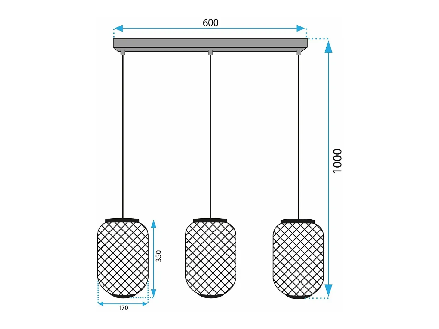 Lámpara Toolight App1425-3Cp Black