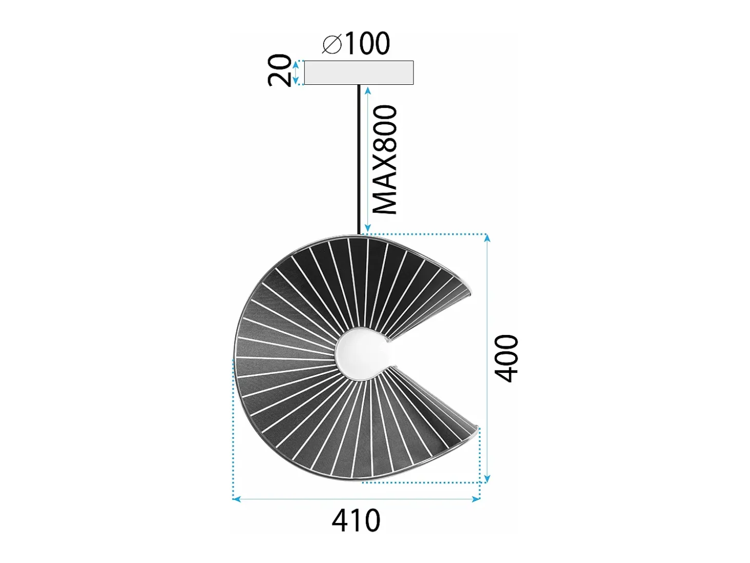 Lámpara Toolight App1500-1Cp Black Gold