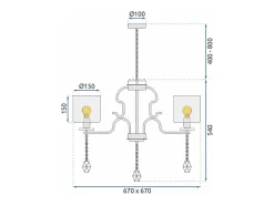 Lámpara Toolight App958-5Cp Black