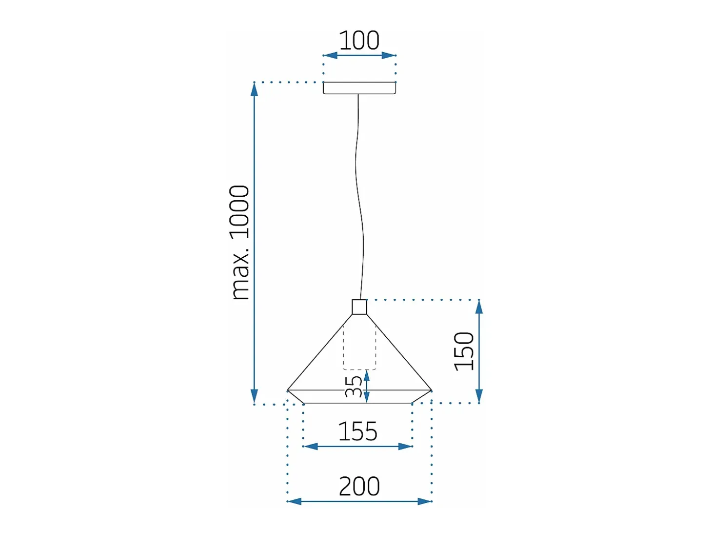 Lámpara Toolight App1005-1Cp Black