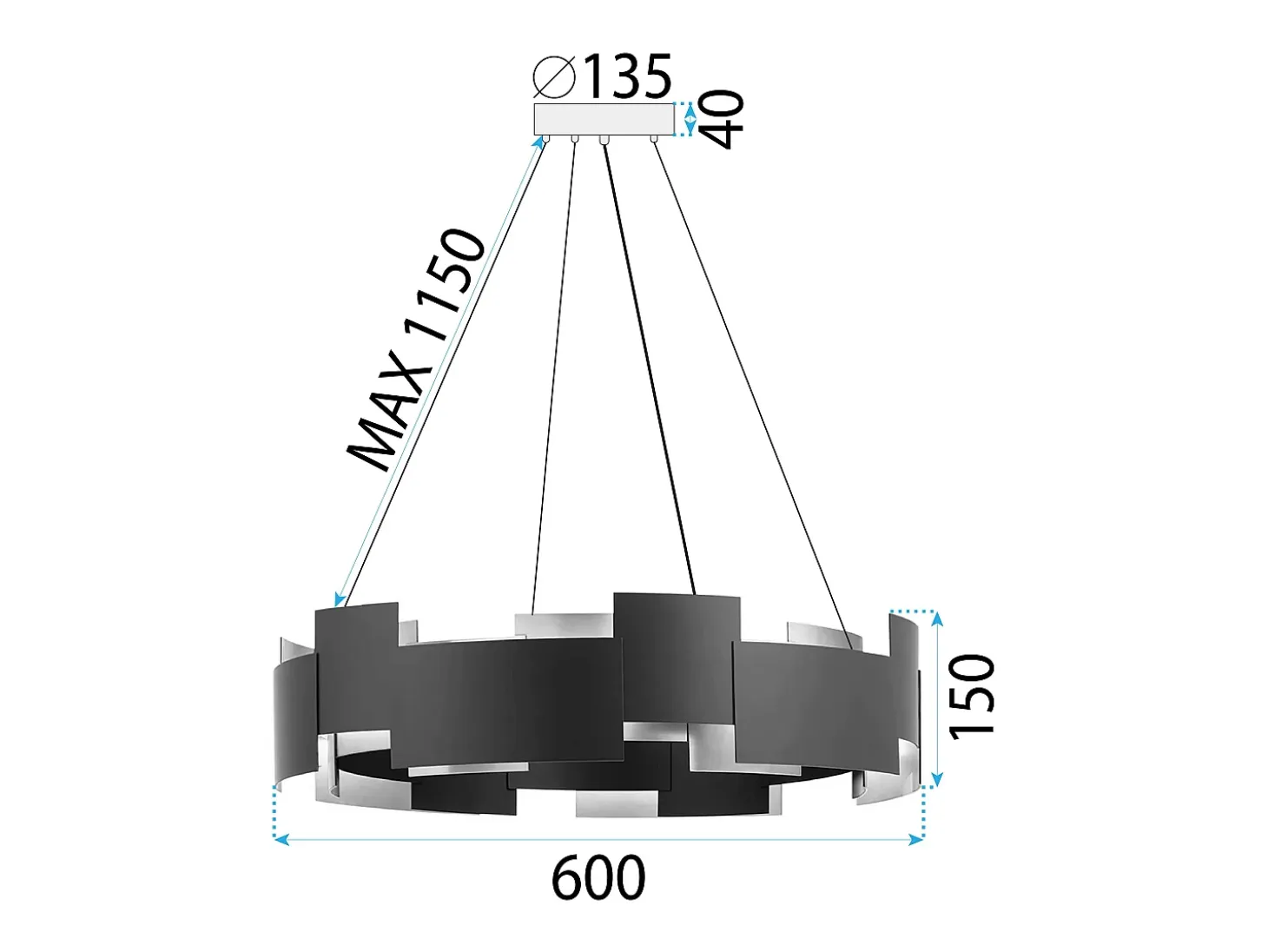 Lámpara Toolight App1561-6Cp Black