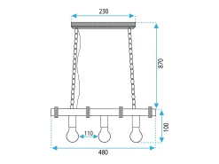 Lámpara Toolight App1319-3Cp Black