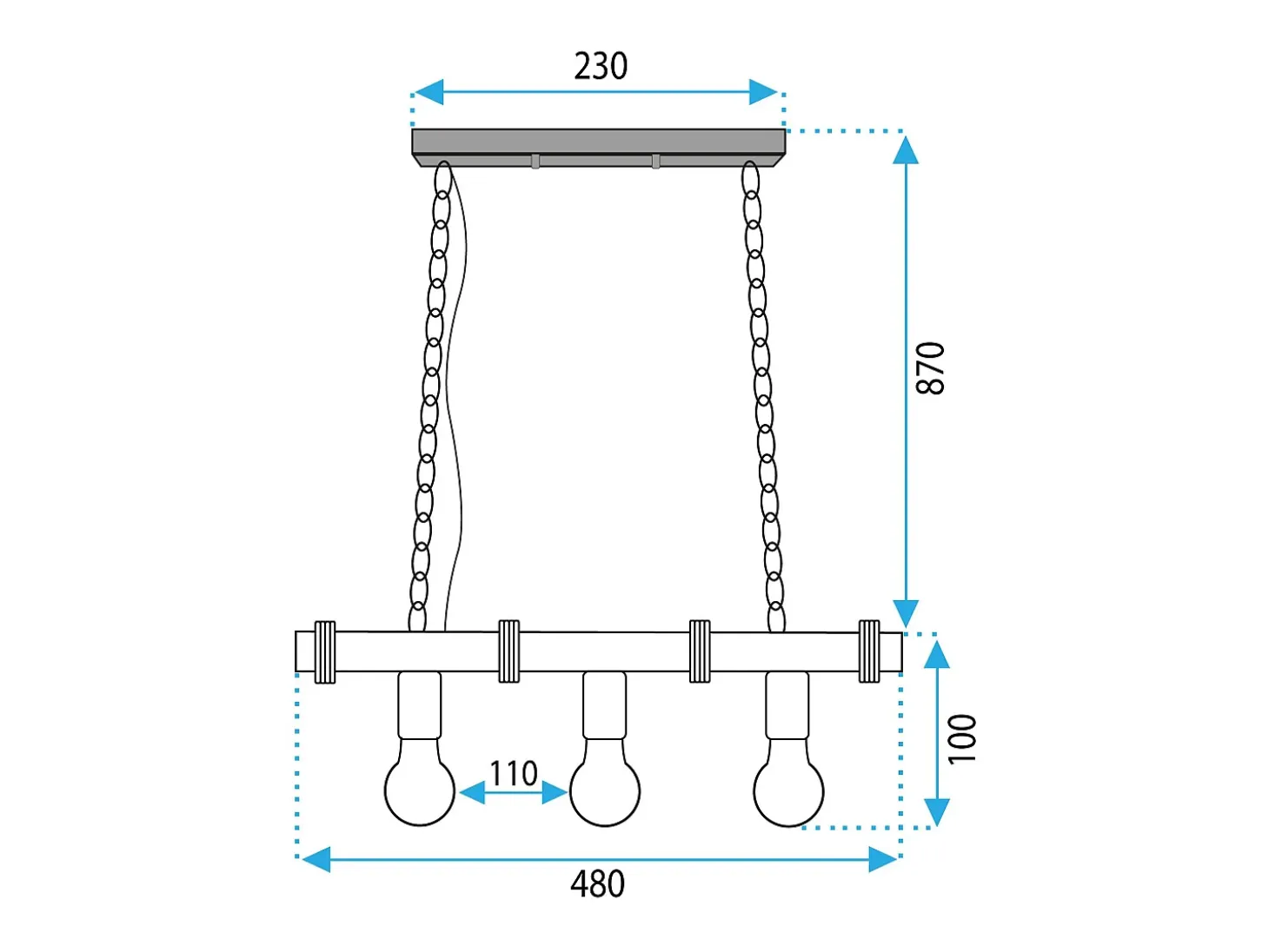 Lámpara Toolight App1319-3Cp Black