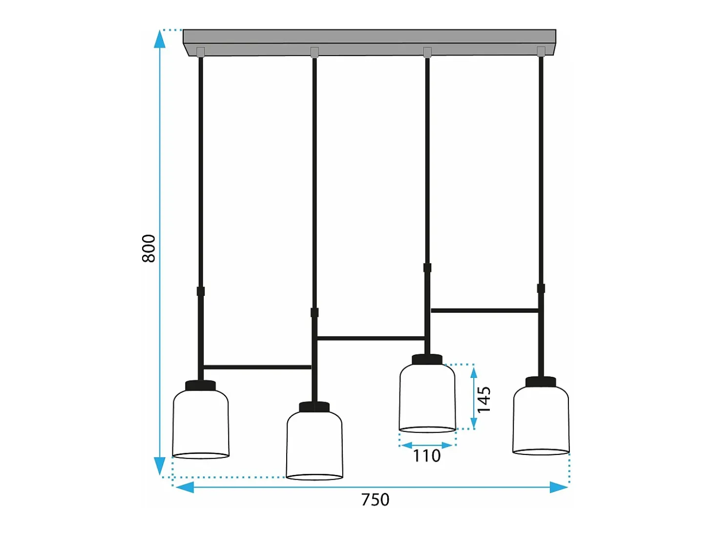 Lámpara Toolight App1266-4Cp Black
