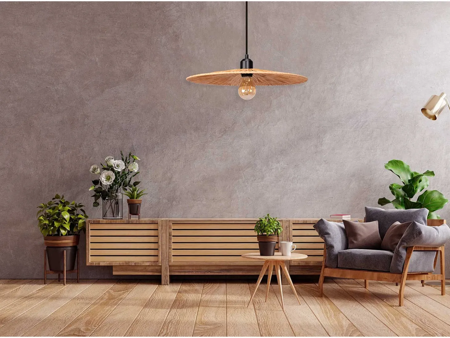 Lámpara Toolight App1311-1Cp Boho Brown