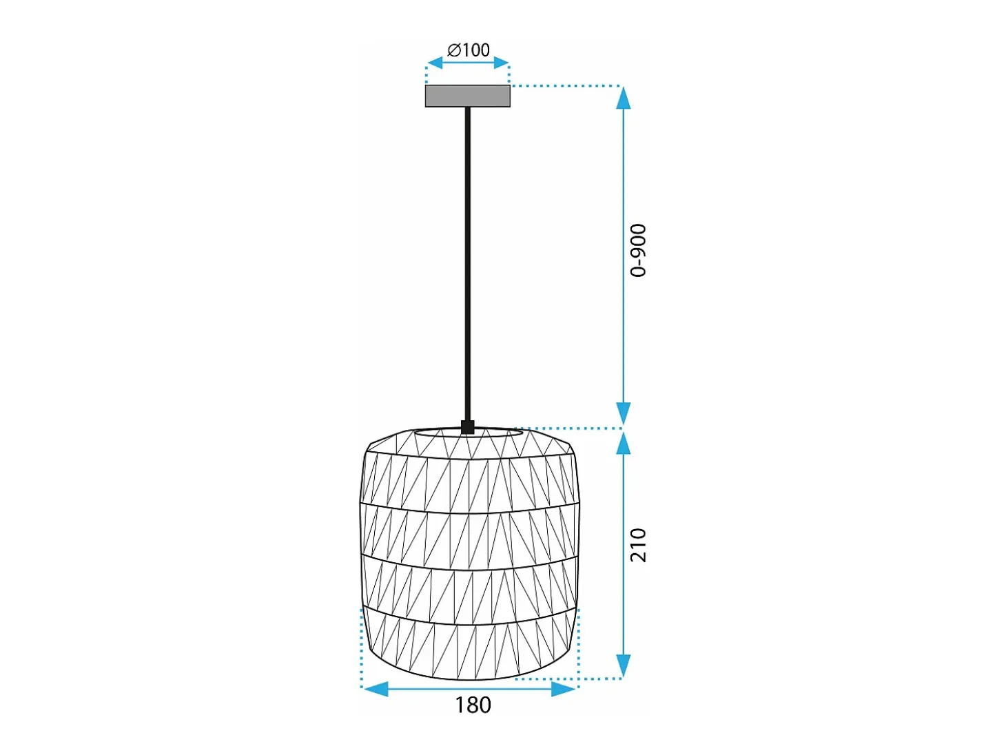 Lámpara Toolight App1252-1Cp Boho Black