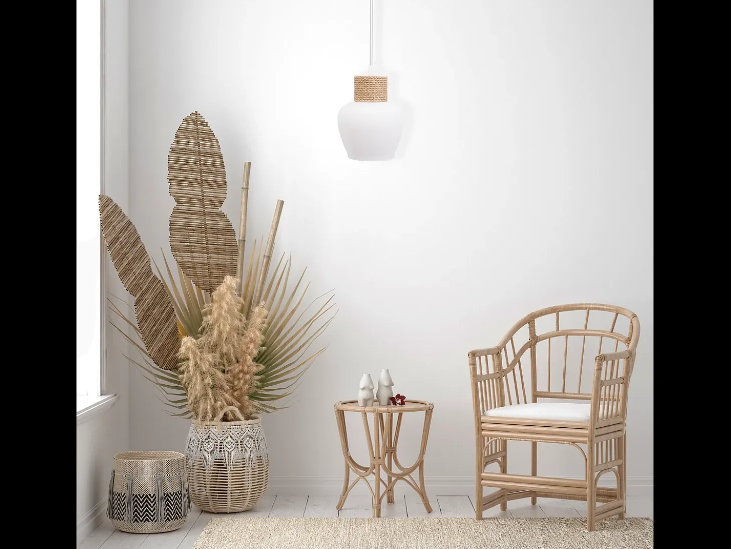 Lámpara Toolight App1591-1Cp Boho White Beige