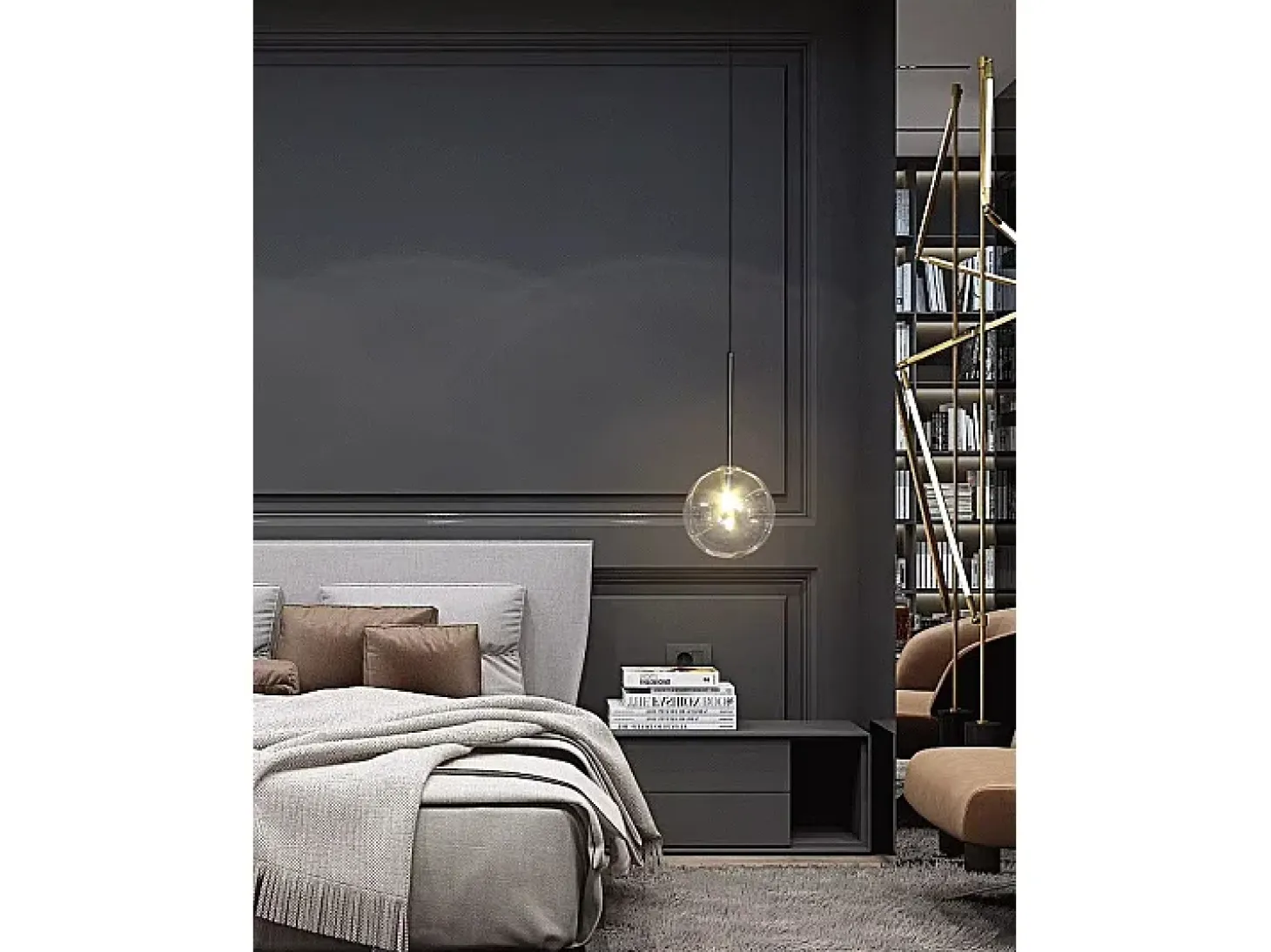 Lámpara Toolight App1682-1Cp 15Cm Black Chrome