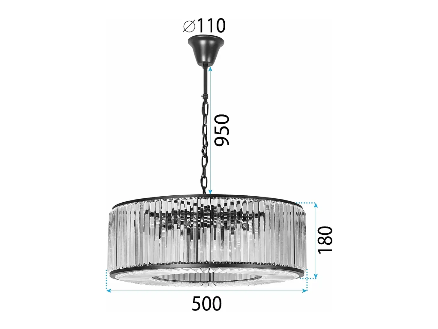 Lámpara Toolight App1651-6Cp 50Cm Black