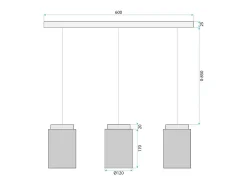 Lámpara Toolight App1812-3Cp Grey