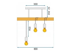 Lámpara Toolight App973-3Cp Line Black