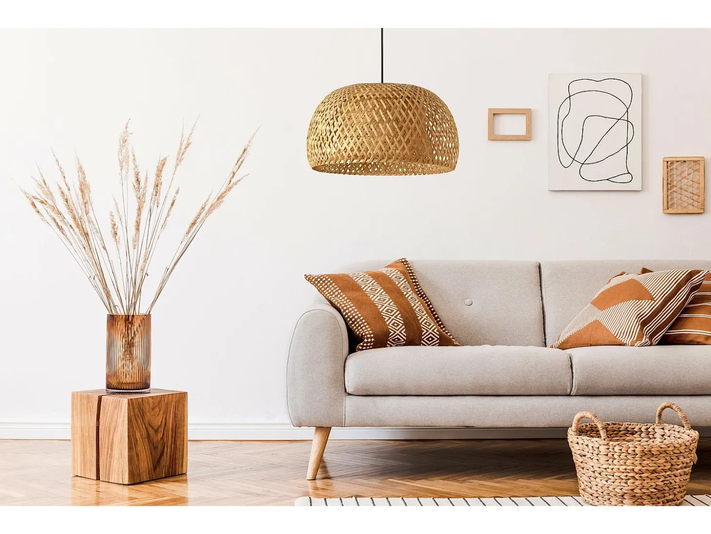 Lámpara Toolight App886-1Cp Natural Boho Brown