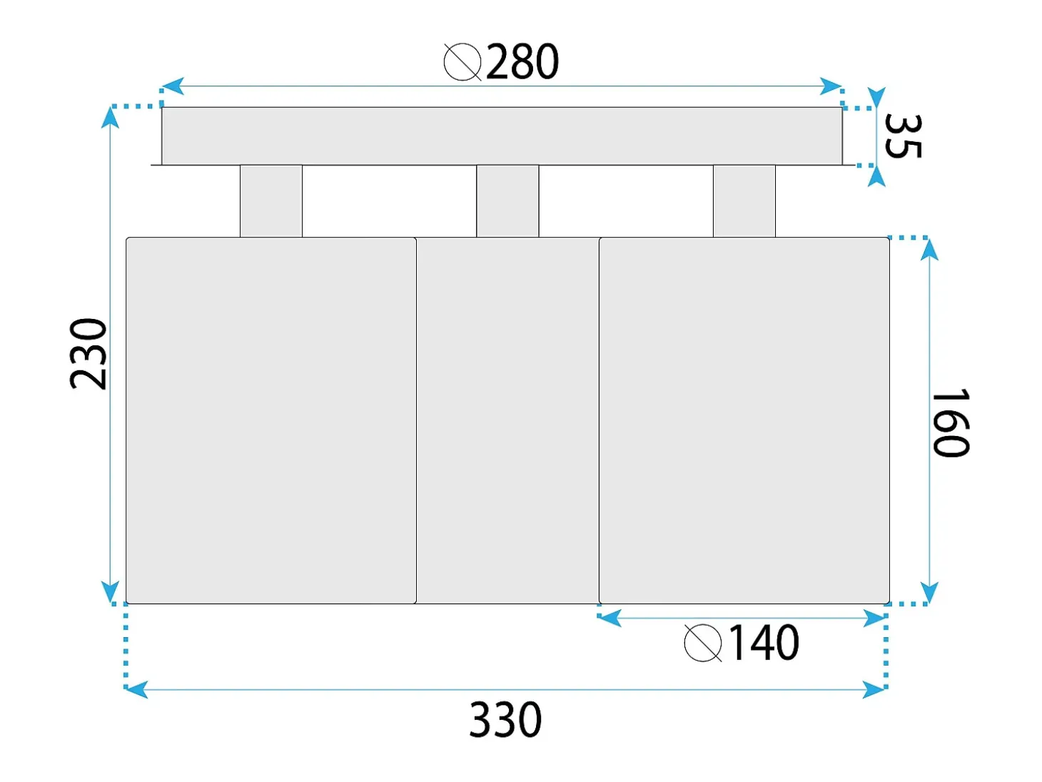 Lámpara Toolight App1819-3Cpr Black