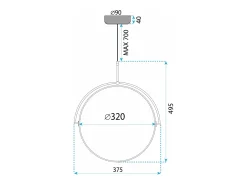 Lámpara Toolight Led App1426-C 35Cm Black