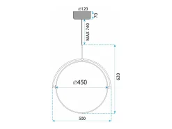 Lámpara Toolight Led App1427-C 50Cm Black