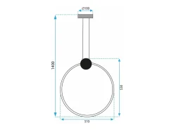 Lámpara Toolight Led App1398-Cp 50Cm Black