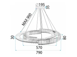 Lámpara Toolight Led App1525-Cp60/80 Chrome