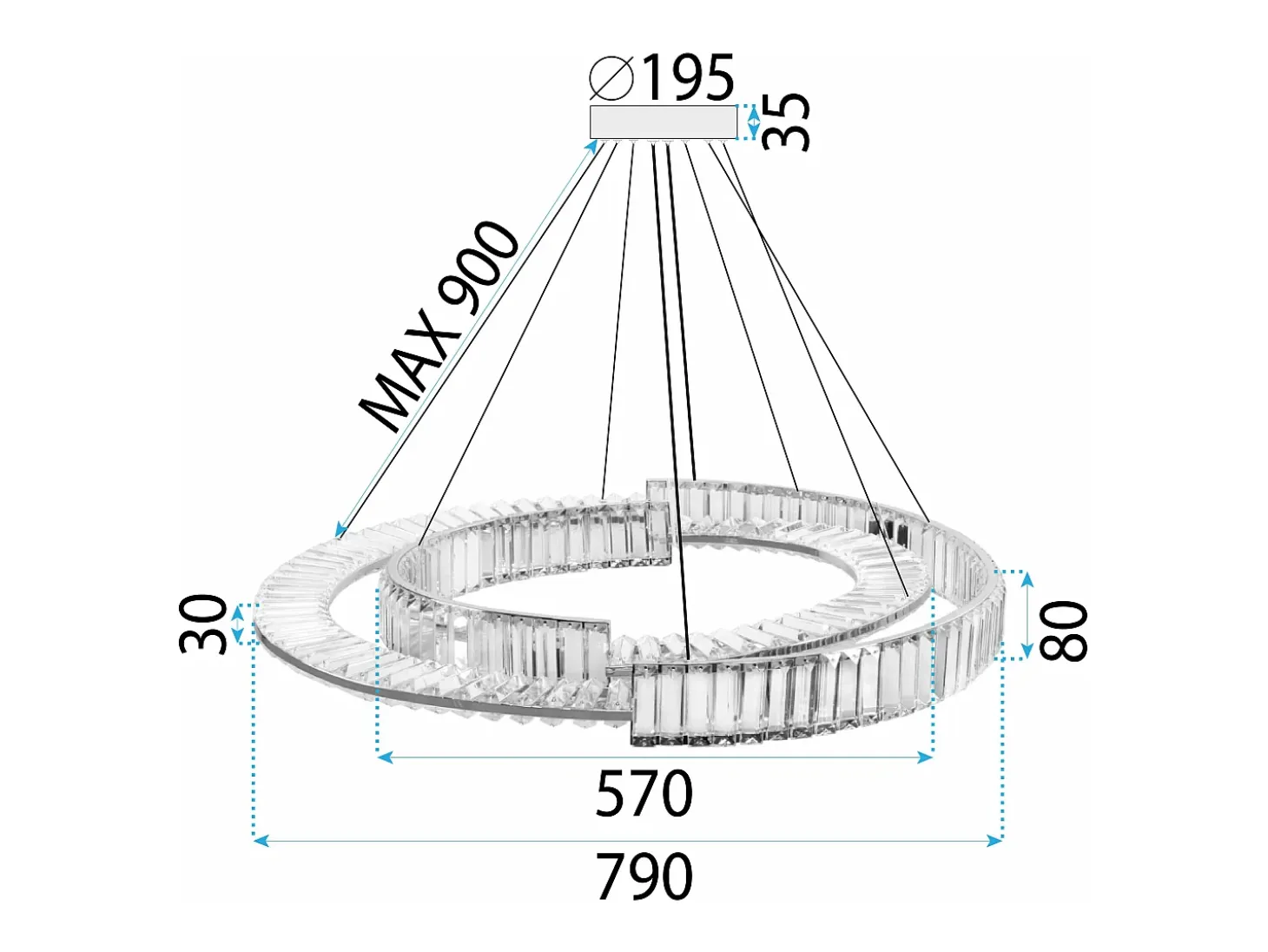 Lámpara Toolight Led App1525-Cp60/80 Chrome