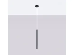 Lámparas Colgantes Arche Moderno De Acero - 1 Fuentes Luminosas - L.8 X A.120 Cm - Negro