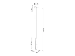 Lámparas colgantes Astel escandinavo de acero - 1 fuentes luminosas 4000K - L.8 x A.120 cm - negro