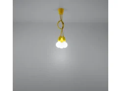 Lámparas colgantes Astis moderno de CLORURO DE POLIVINILO - 3 fuentes luminosas 4000K - L.15 x A.90 cm - amarillo