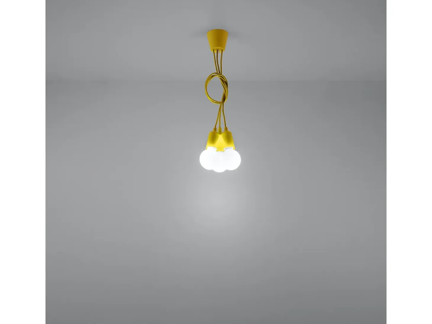 Lámparas colgantes Astis moderno de CLORURO DE POLIVINILO - 3 fuentes luminosas 4000K - L.15 x A.90 cm - amarillo