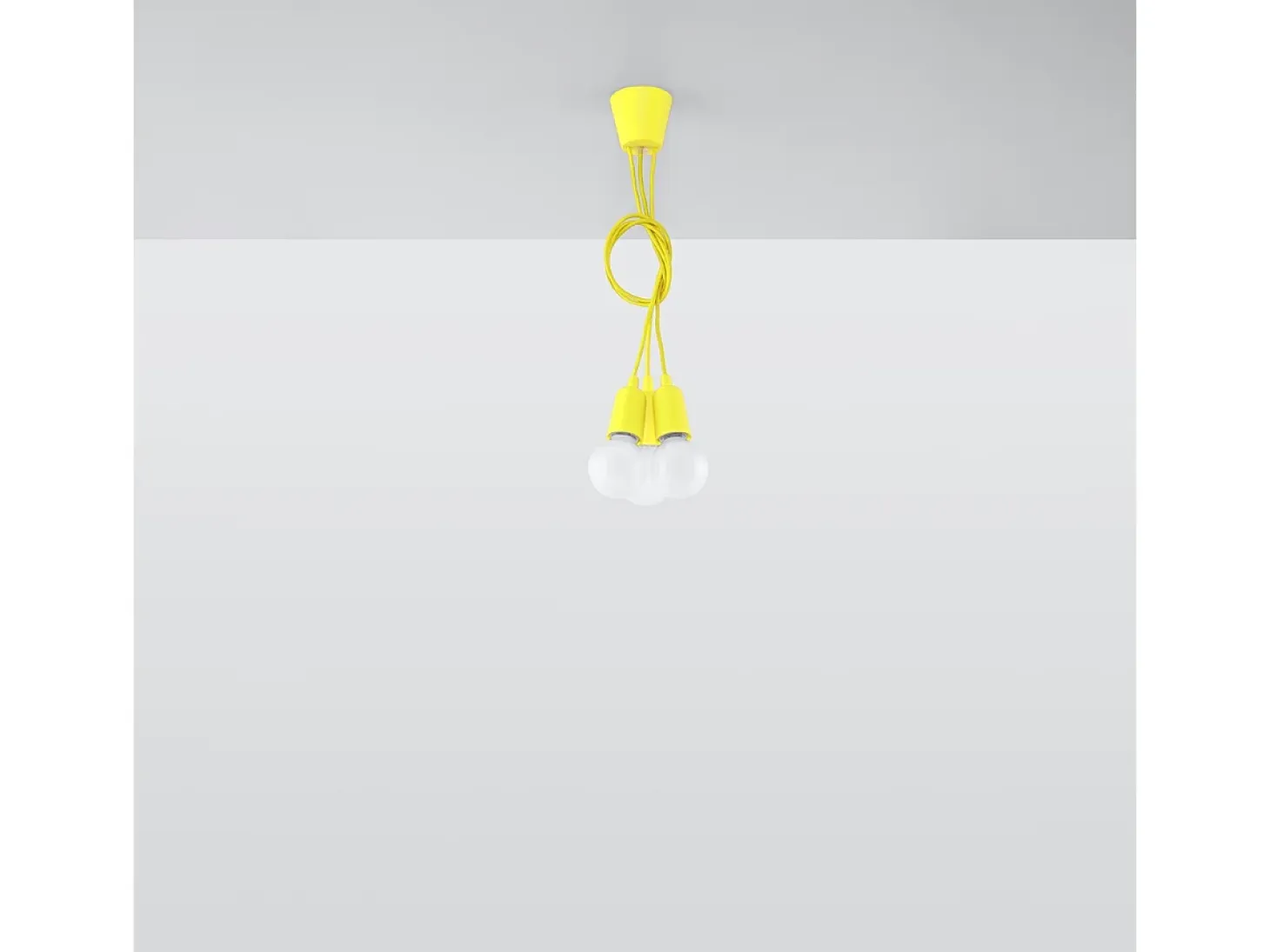 Lámparas colgantes Astis moderno de CLORURO DE POLIVINILO - 3 fuentes luminosas 4000K - L.15 x A.90 cm - amarillo