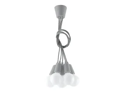 Lámparas colgantes Astis moderno de CLORURO DE POLIVINILO - 5 fuentes luminosas 3000K - L.25 x A.90 cm - gris