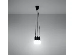 Lámparas colgantes Astis moderno de CLORURO DE POLIVINILO - 3 fuentes luminosas 4000K - L.15 x A.90 cm - negro