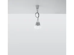 Lámparas colgantes Astis moderno de CLORURO DE POLIVINILO - 3 fuentes luminosas 3000K - L.15 x A.90 cm - gris