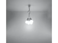 Lámparas colgantes Astis moderno de CLORURO DE POLIVINILO - 5 fuentes luminosas 4000K - L.25 x A.90 cm - blanco