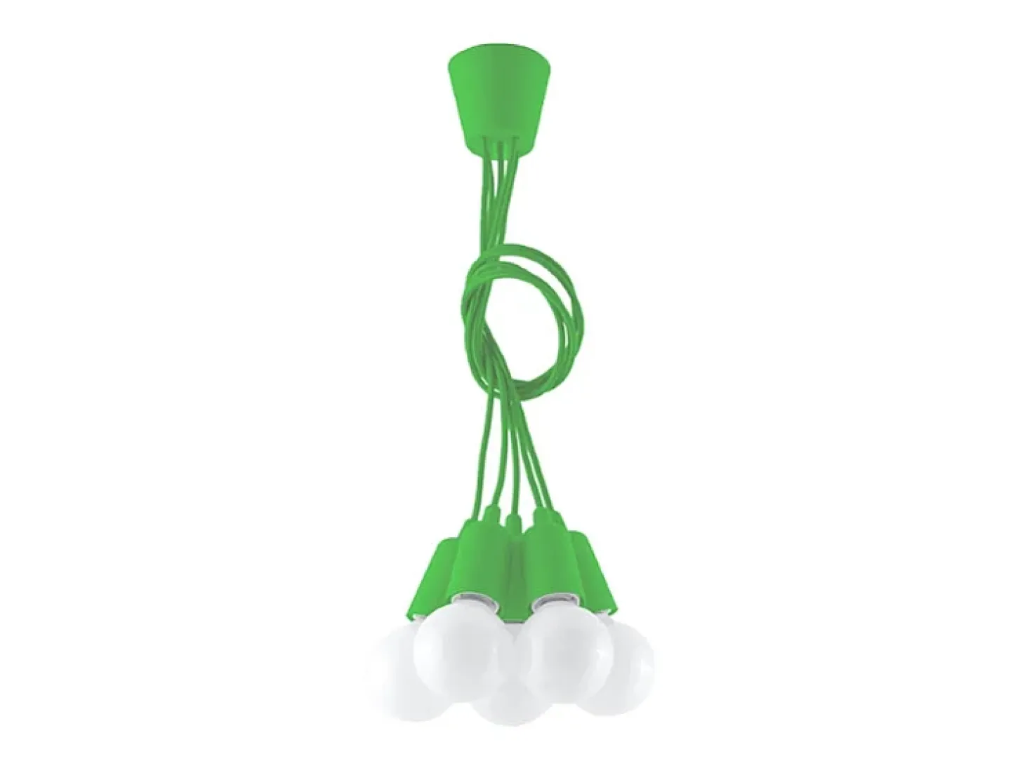 Lámparas colgantes Astis moderno de CLORURO DE POLIVINILO - 5 fuentes luminosas 4000K - L.25 x A.90 cm - verde