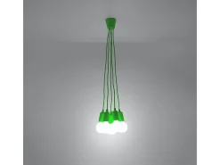 Lámparas colgantes Astis moderno de CLORURO DE POLIVINILO - 5 fuentes luminosas 4000K - L.25 x A.90 cm - verde
