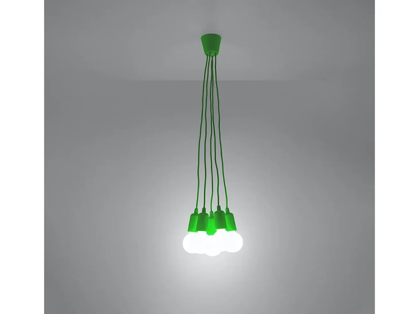 Lámparas colgantes Astis moderno de CLORURO DE POLIVINILO - 5 fuentes luminosas 4000K - L.25 x A.90 cm - verde