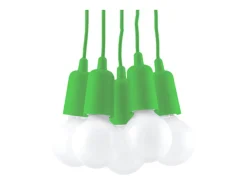 Lámparas colgantes Astis moderno de CLORURO DE POLIVINILO - 5 fuentes luminosas 3000K - L.25 x A.90 cm - verde
