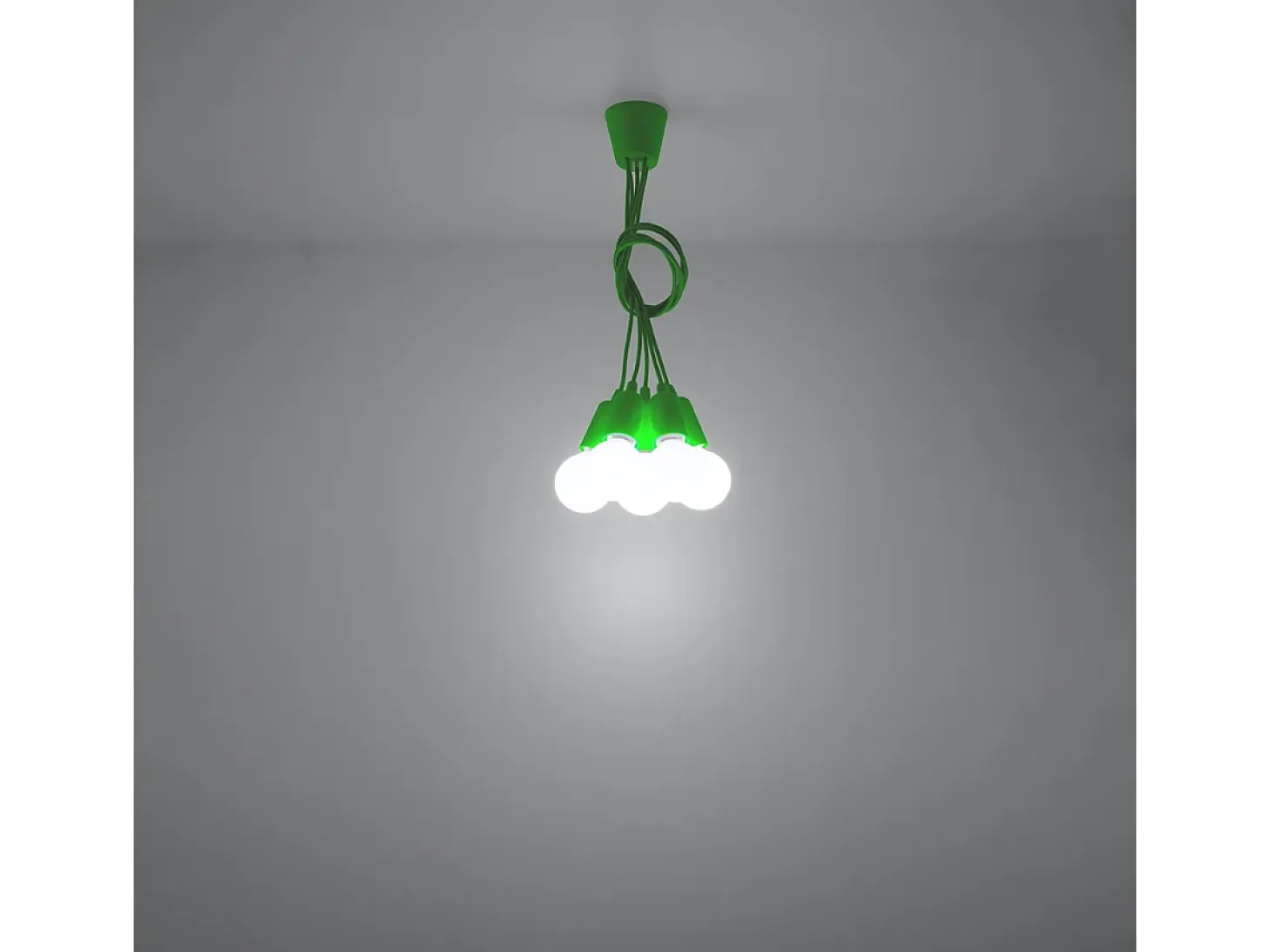 Lámparas colgantes Astis moderno de CLORURO DE POLIVINILO - 5 fuentes luminosas 3000K - L.25 x A.90 cm - verde