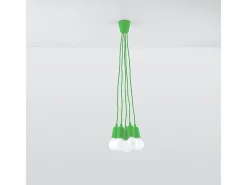 Lámparas colgantes Astis moderno de CLORURO DE POLIVINILO - 5 fuentes luminosas 3000K - L.25 x A.90 cm - verde