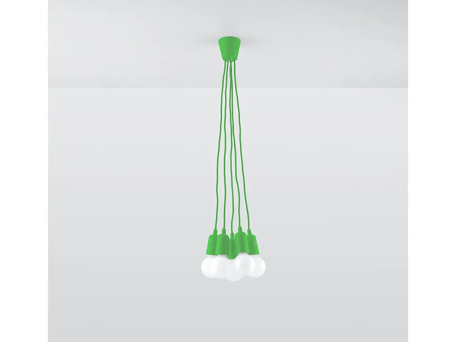 Lámparas colgantes Astis moderno de CLORURO DE POLIVINILO - 5 fuentes luminosas 3000K - L.25 x A.90 cm - verde