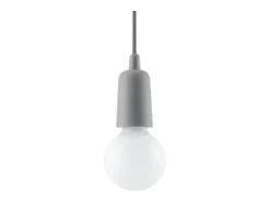 Lámparas colgantes Astis moderno de CLORURO DE POLIVINILO - 1 fuentes luminosas 3000K - L.9 x A.90 cm - gris