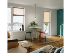 Lámparas colgantes Astis moderno de CLORURO DE POLIVINILO - 5 fuentes luminosas 4000K - L.25 x A.90 cm - amarillo
